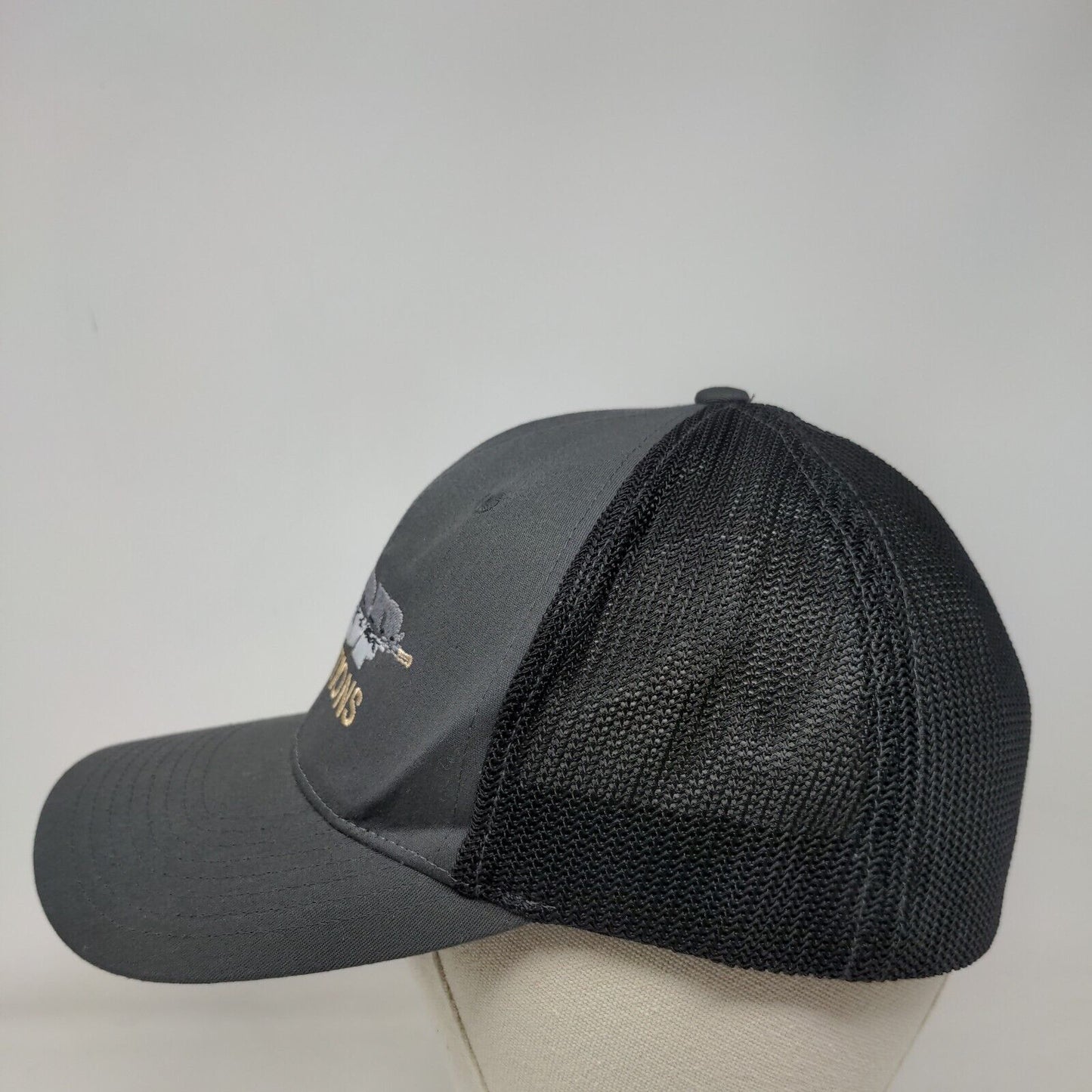 Hop Munitions Fitted Trucker Hat Gray L/XL Embroidered Mesh Back Richardson