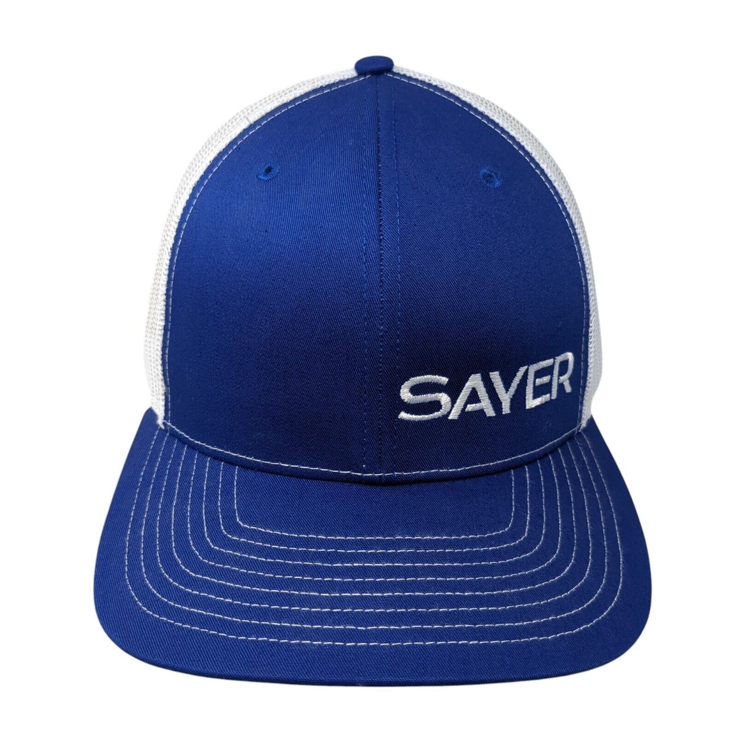 Sayer Snapback Trucker Hat Blue One Size Adjustable Mesh Back Richardson