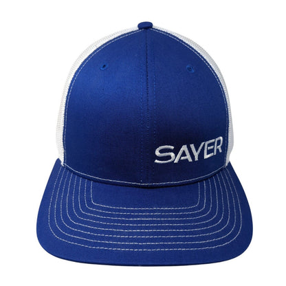 Sayer Snapback Trucker Hat Blue One Size Adjustable Mesh Back Richardson