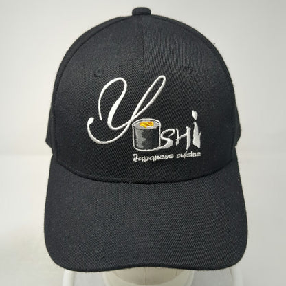 Yoshi Japanese Cuisine Baseball Cap Black One Size Slideback Sushi Logo Hat