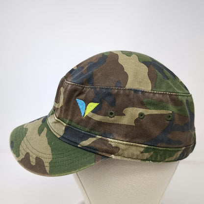 District Threads Army Cap Green One Size Camo Snowbird Ski Resort Distressed Hat