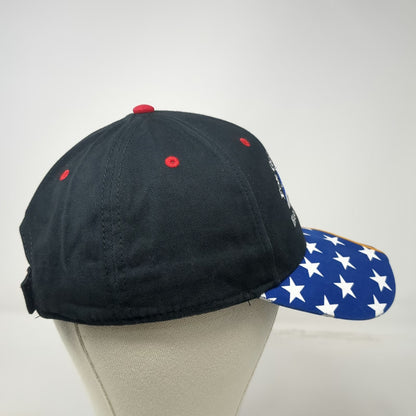 Otto Baseball Cap Black Blue Red White OSFM Bar J Wranglers American Flag Hat