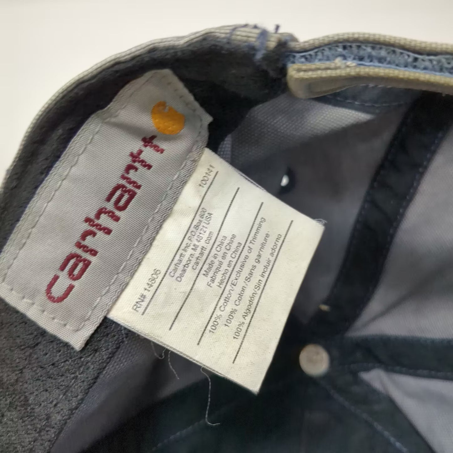Carhartt Gray Brown Baseball Cap One Size Adjustable Strapback Logo Patch Hat