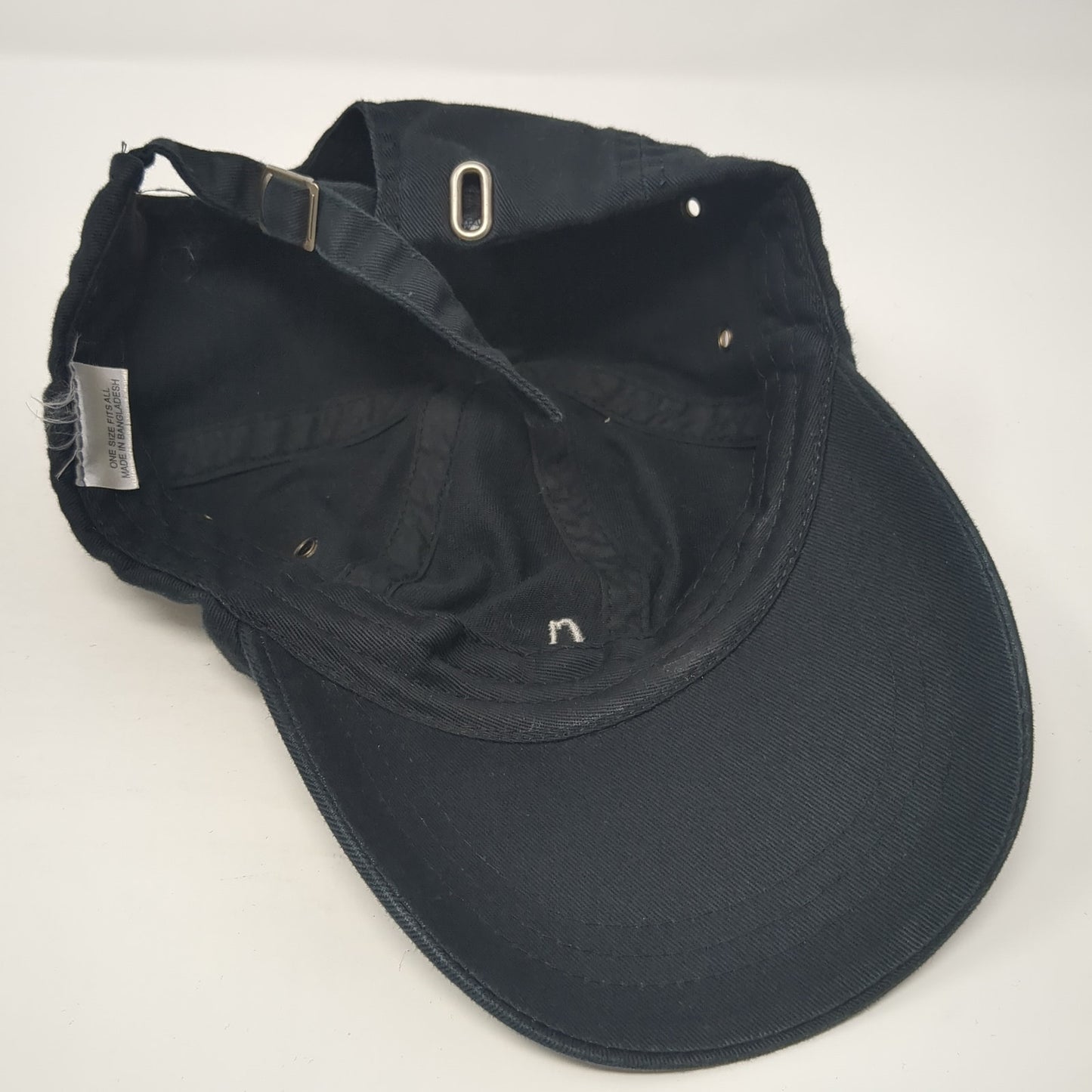 Classical Eye Slideback Baseball Cap Black One Size Adjustable Embroidered