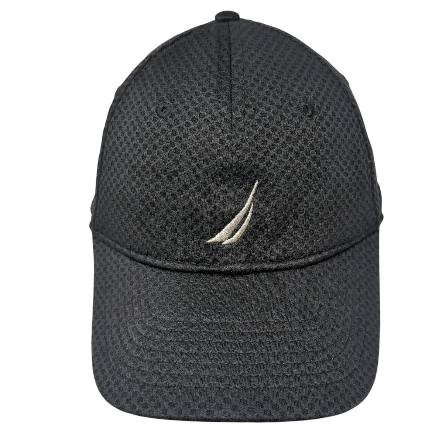Nautica Logo Strapback Hat Black One Size Solid Adjustable Embroidered