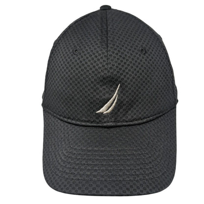 Nautica Logo Strapback Hat Black One Size Solid Adjustable Embroidered