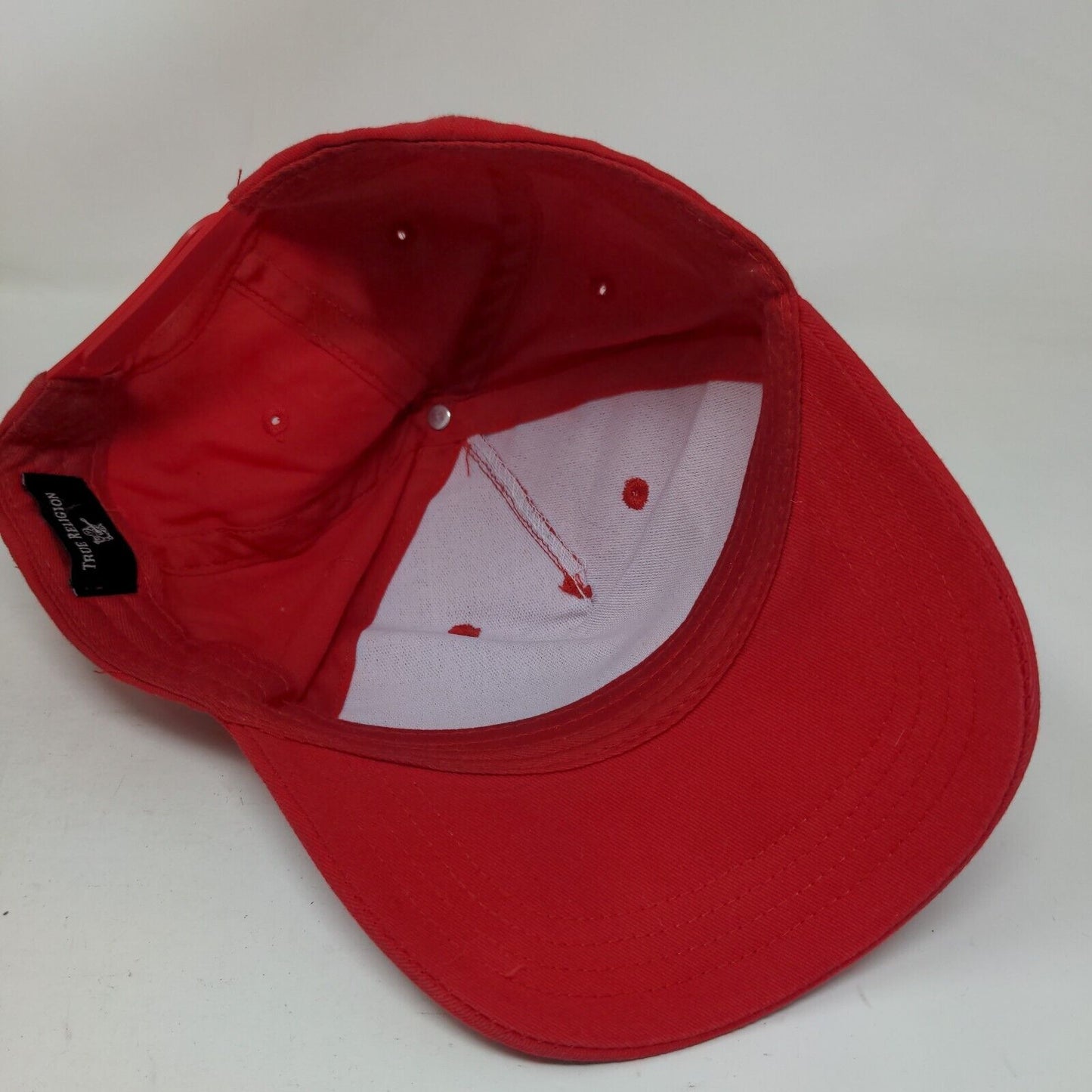 True Religion Snapback Hat Red One Size Embroidered Adjustable Vent Holes