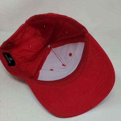 True Religion Snapback Hat Red One Size Embroidered Adjustable Vent Holes
