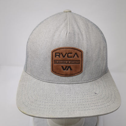 RVCA VA The Balance of Opposites Snapback Trucker Hat Gray One Size Mesh Back