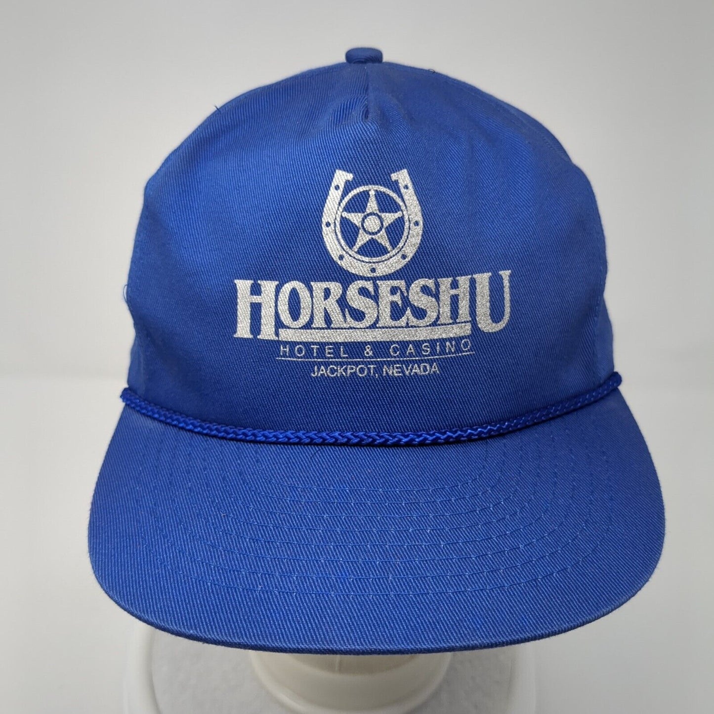 Horseshu Hotel & Casino Jackpot Nevada Snapback Hat Blue OS Adjustable Rope