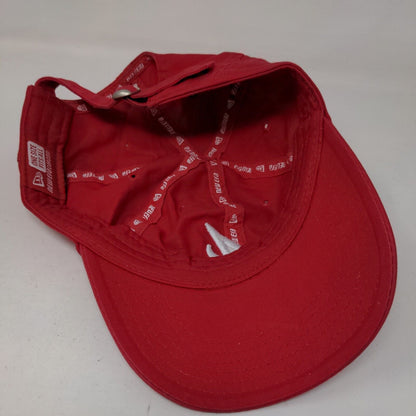 New Era Men's Slideback Hat Red OSFA Embroidered Atlanta Braves Logo Cotton