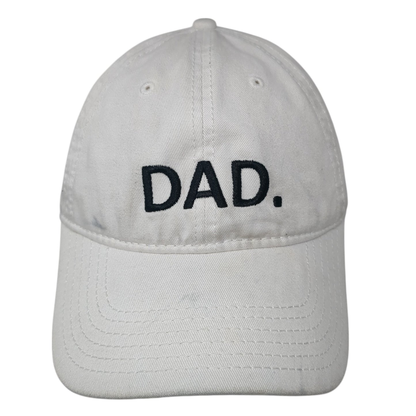 DAD. Slideback Baseball Cap White One Size Adjustable Embroidered 6 Panel