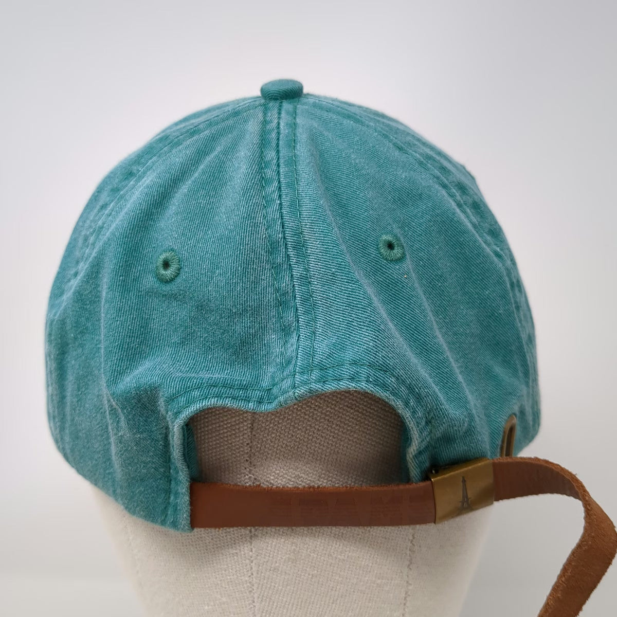 Adams Baseball Cap Blue One Size Ball Logo Leather Slideback Hat Cotton Twill