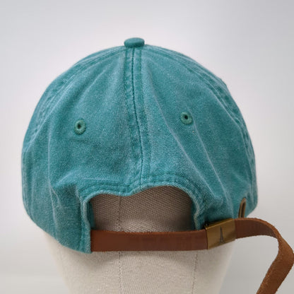Adams Baseball Cap Blue One Size Ball Logo Leather Slideback Hat Cotton Twill