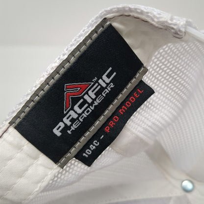 Pacific Headwear Trucker Hat Red White One Size Snapback ITC Services Mesh