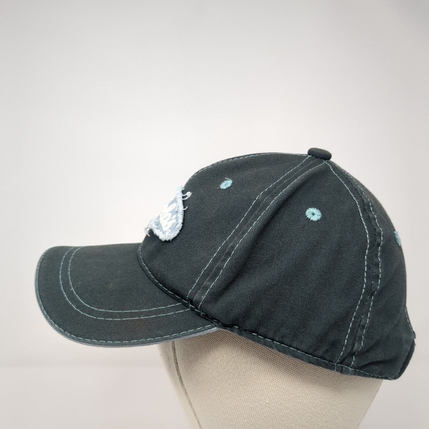 Cabela's Strapback Hat Blue One Size Adjustable Embroidered Distressed 6 Panel