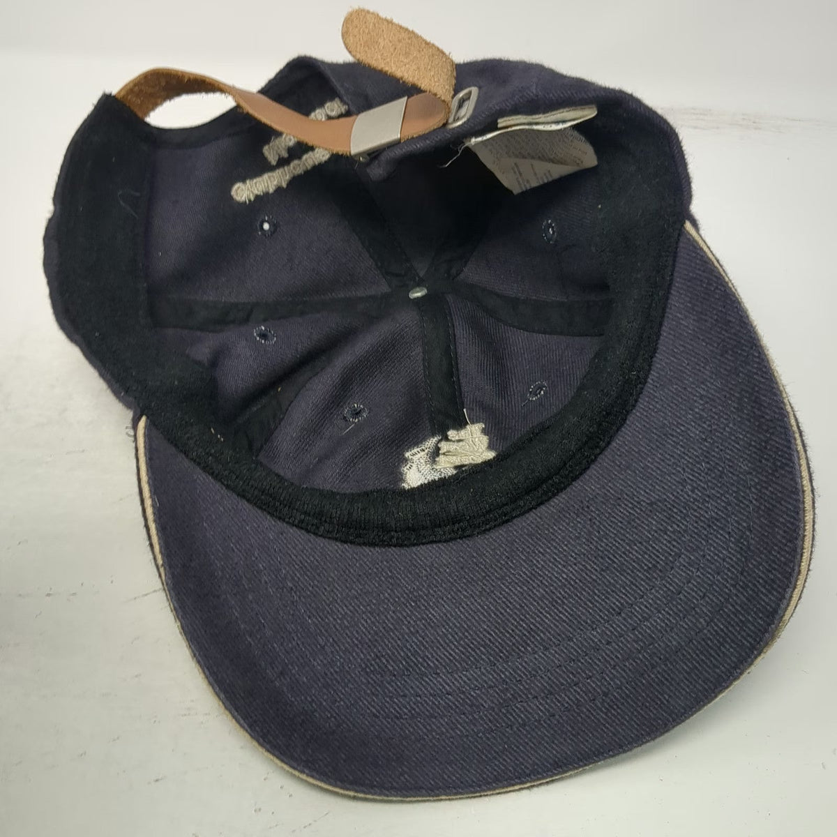 KP Baseball Cap Blue One Size Leather Strap Fishing Club Clubhouse Member Hat