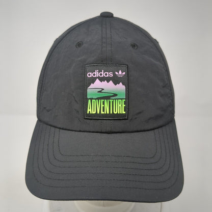 Adidas Adventure Slideback Hat Black One Size Adjustable Embroidered 3 Stripes