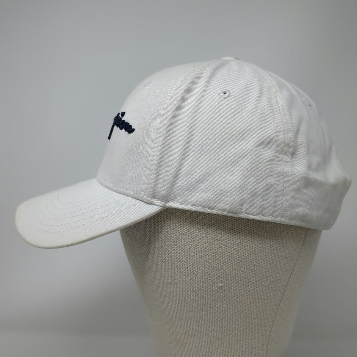 Champion Baseball Cap White One Size Embroidered Script Logo Slideback Strap Hat