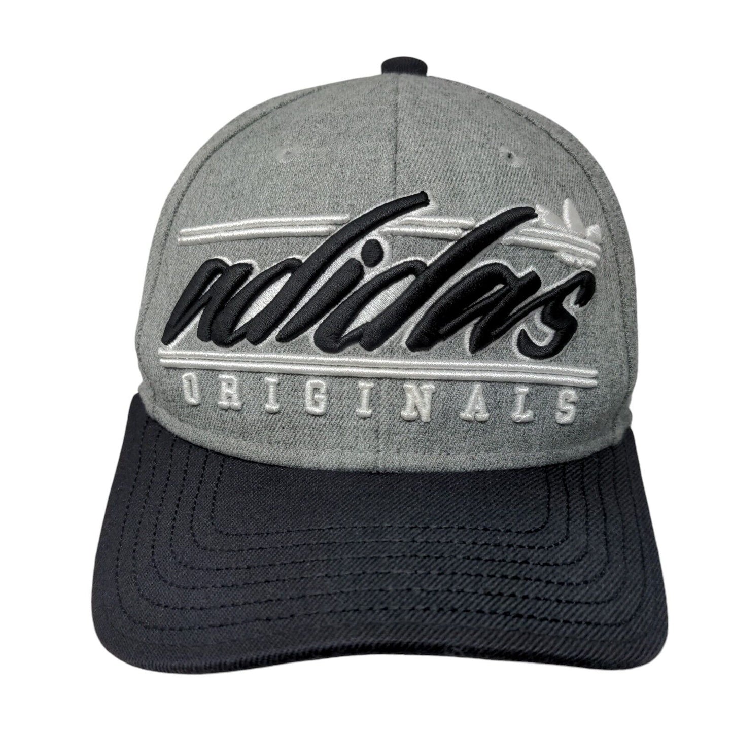 Adidas Originals Snapback Hat Gray One Size Embroidered Colorblock