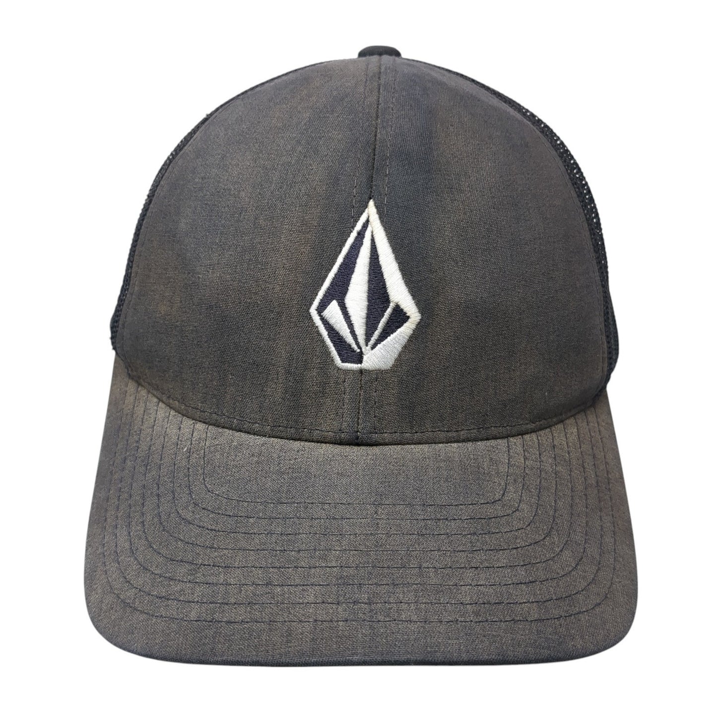 Volcom Snapback Trucker Hat Black One Size Adjustable Embroidered Mesh Back