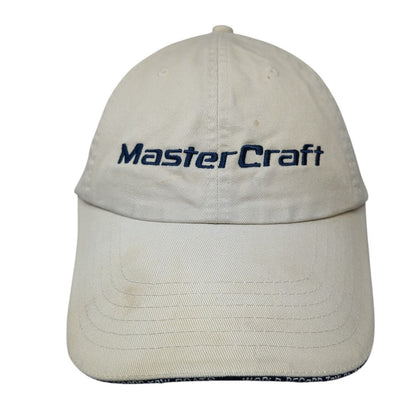 Master Craft Slideback Hat Tan One Size Adjustable Embroidered 6 Panel Cotton