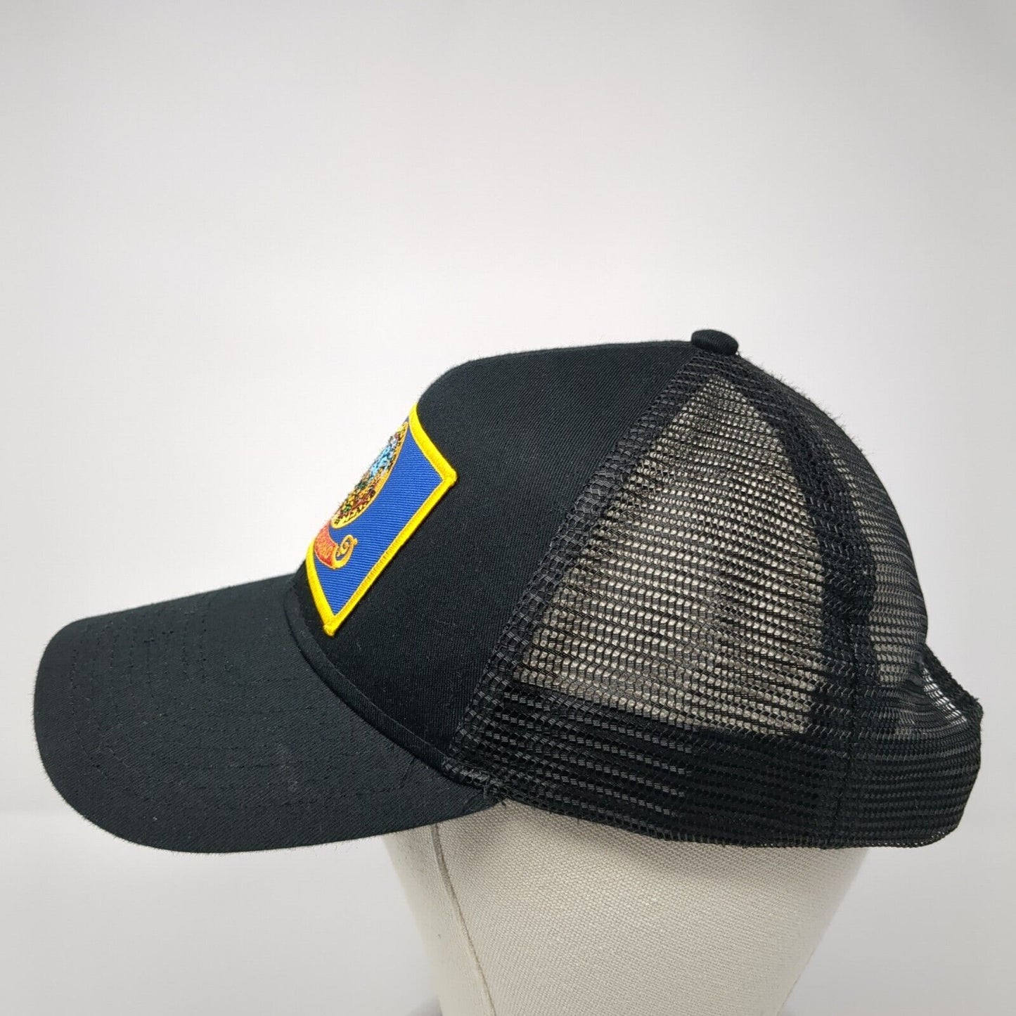 State of Idaho Snapback Trucker Hat Black One Size Adjustable Mesh Back Otto