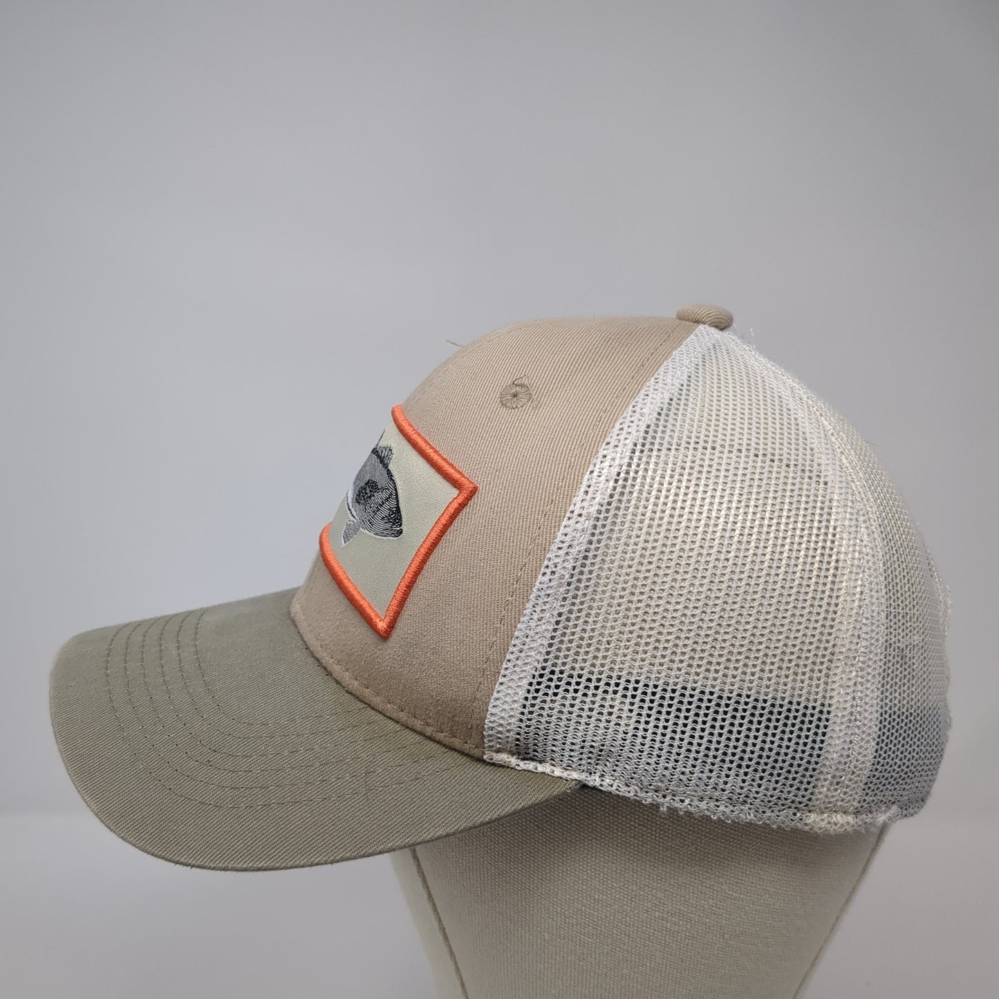 Fish Patch Snapback Trucker Hat Brown One Size Mesh Back Outdoor Cap