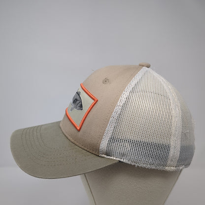 Fish Patch Snapback Trucker Hat Brown One Size Mesh Back Outdoor Cap