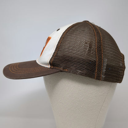 Costa Baseball Cap Brown One Size Fish Skeleton Patch Mesh Back Strapback Hat