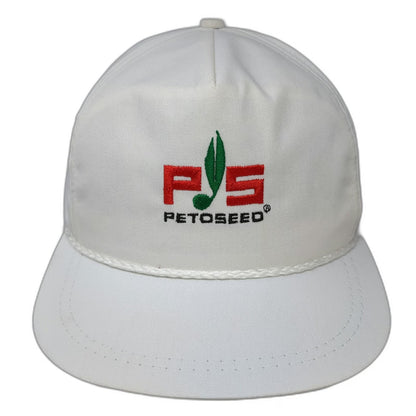 K-Products 5 Panel White One Size Petoseed Agriculture Rope Hat Slideback USA