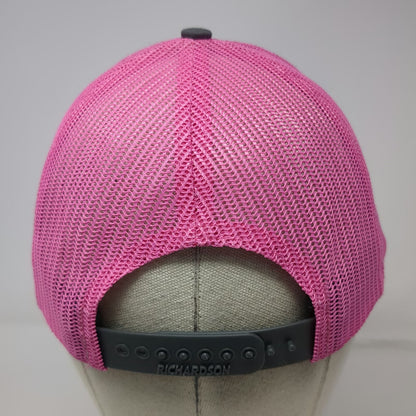 Richardson Trucker Hat Gray Pink One Size Logoff Brewing Mesh Back Snapback