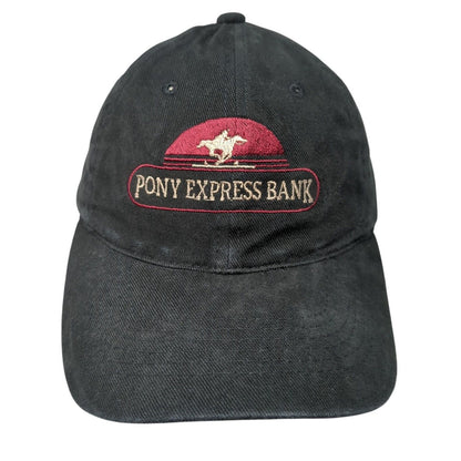Pony Express Bank Slideback Hat Black One Size Adjustable Embroidered Sportsman