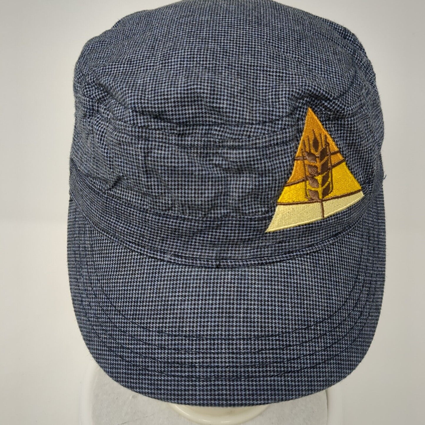District Strapback Cadet Army Cap Blue One Size Adjustable Embroidered Cotton