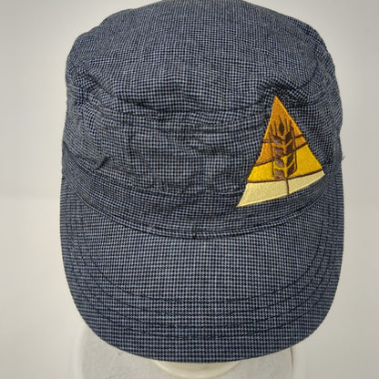 District Strapback Cadet Army Cap Blue One Size Adjustable Embroidered Cotton