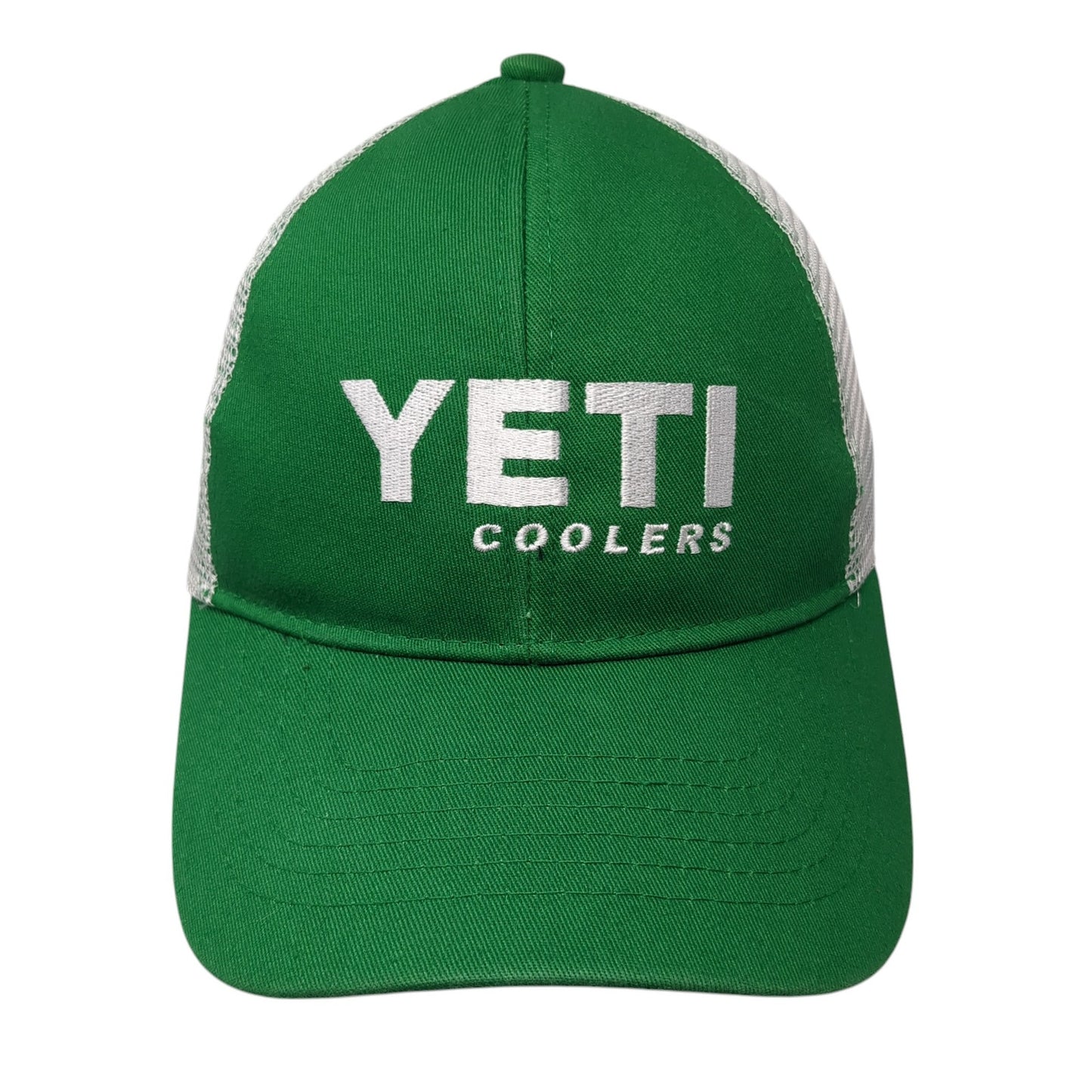 YETI Coolers Snapback Trucker Hat Green OS Adjustable Embroidered Mesh Back