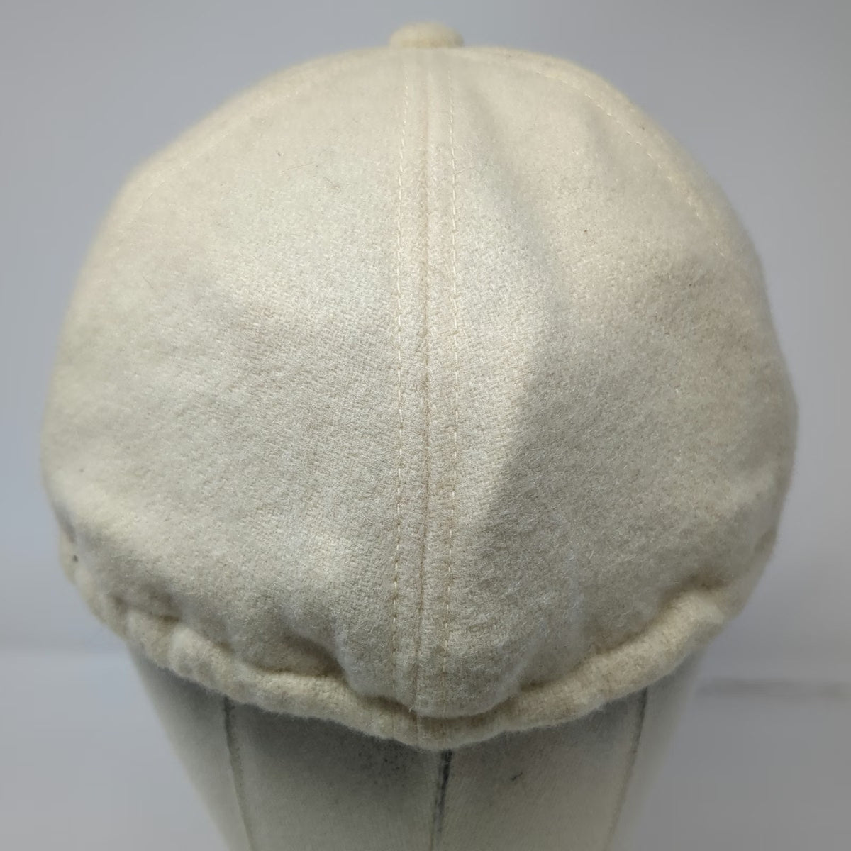C.C Baseball Cap Beige Blue Brown M Vail Logo Wool Blend Fitted Stretch Hat