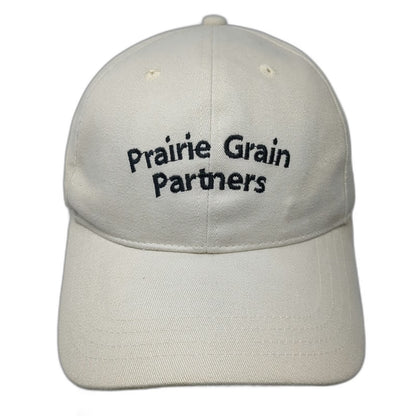 Prairie Grain Partners Baseball Cap Beige OSFM Cotton Slideback Hat Embroidery