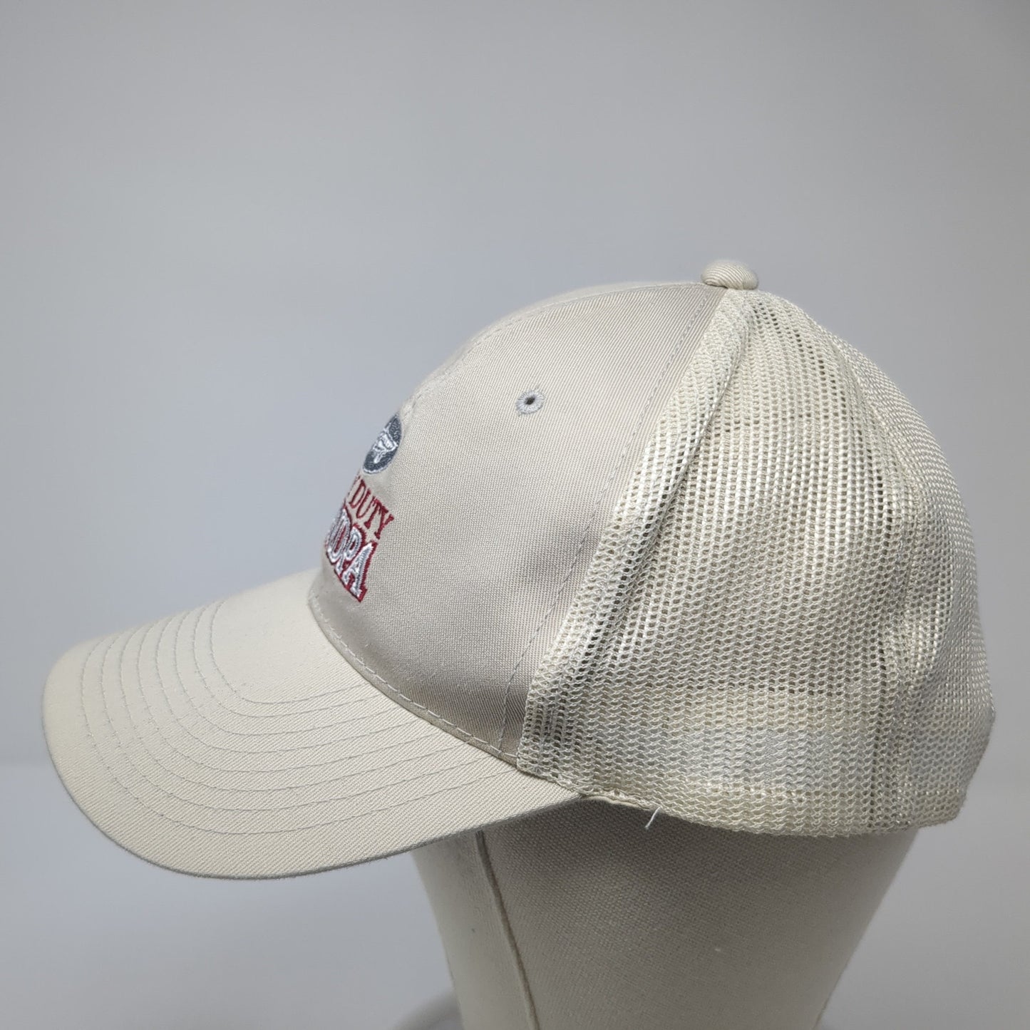 Heavy Duty Grandpa Trucker Hat Beige One Size Adjustable Mesh Back Signatures