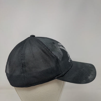 Vortex Snapback Mesh Back Trucker Hat Black OSFM Embroidered 6 Panel
