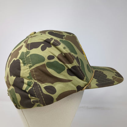 OTTO 5 Panel Green Yellow Camo Jerry's Tire Repair One Size Rope Snapback Hat