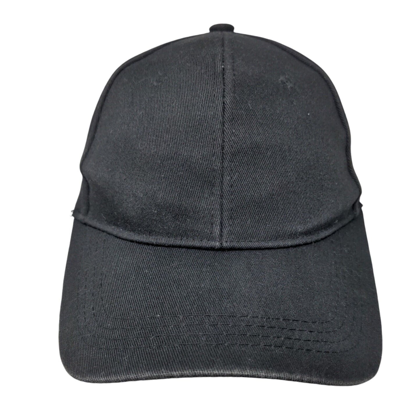 Unbranded Strapback Hat Black OSFA Adjustable Blank 6 Panel Solid