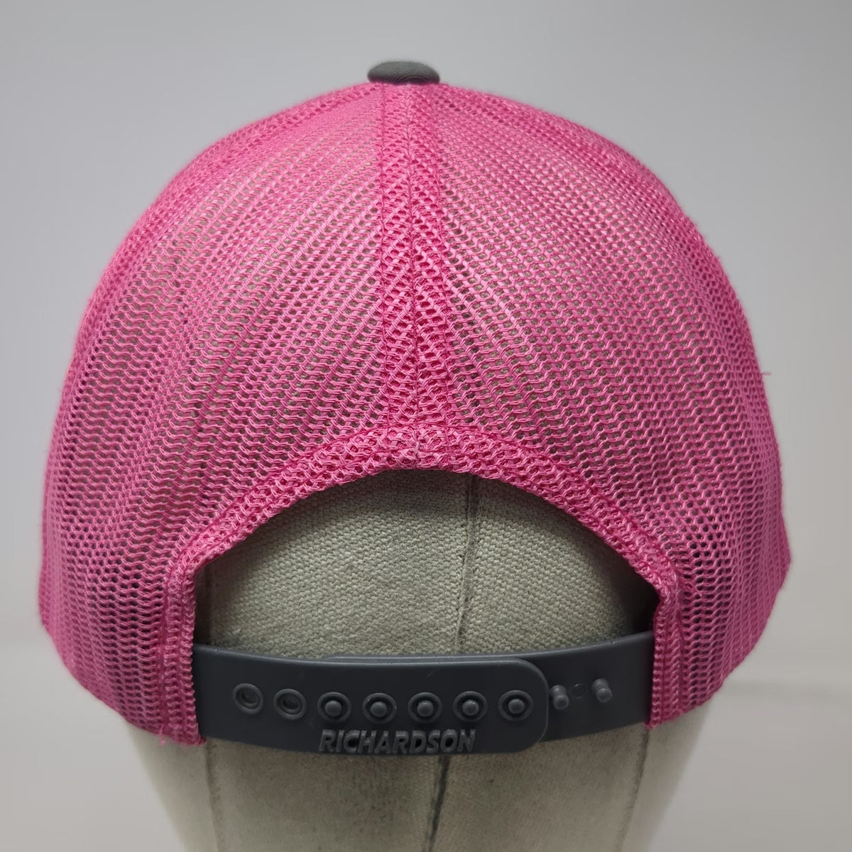 Richardson 112 Trucker Hat Gray Pink Pig Ethington Show Hogs Mesh Back One Size