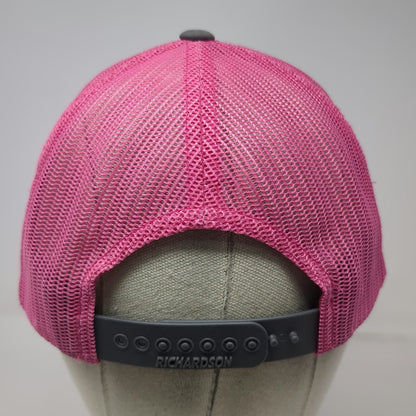 Richardson 112 Trucker Hat Gray Pink Pig Ethington Show Hogs Mesh Back One Size