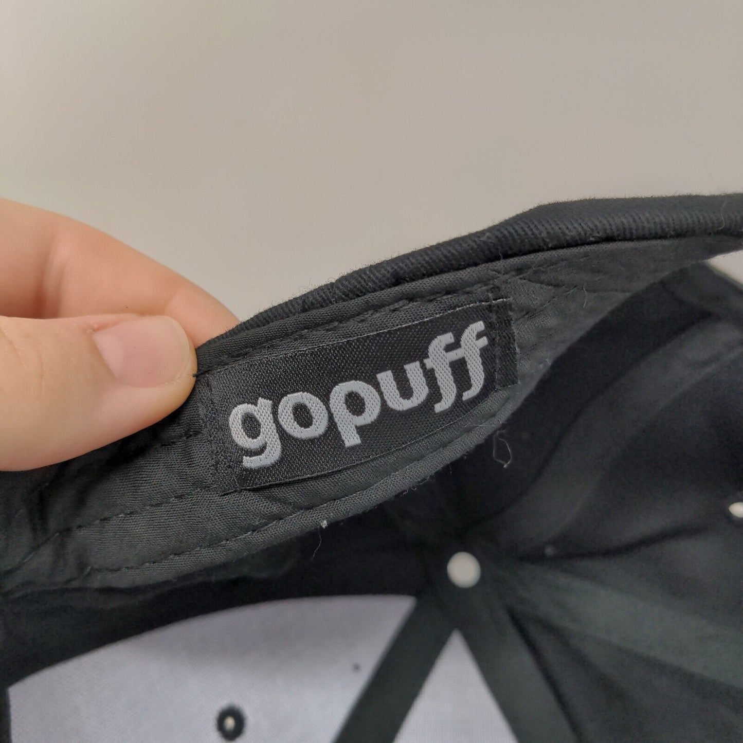 Gopuff Slideback Hat Black One Size Adjustable Embroidered 6 Panel