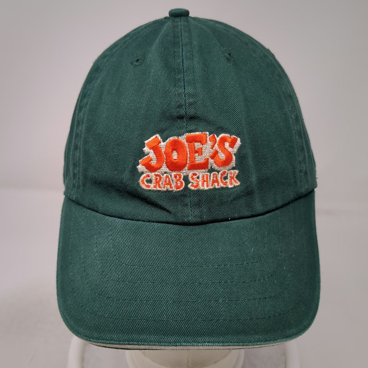 HYP Joes Crab Shack Baseball Cap Green One Size Embroidered Slideback Cotton Hat