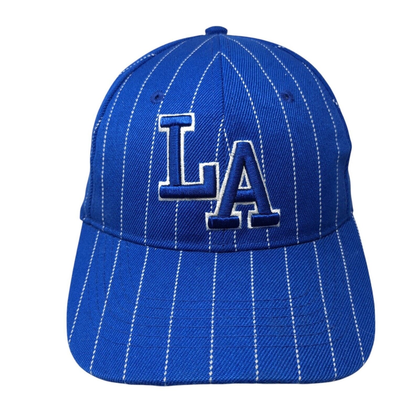 LA Los Angeles Strapback Hat Blue One Size Adjustable Embroidered 6 Panel