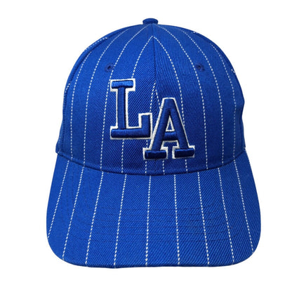 LA Los Angeles Strapback Hat Blue One Size Adjustable Embroidered 6 Panel