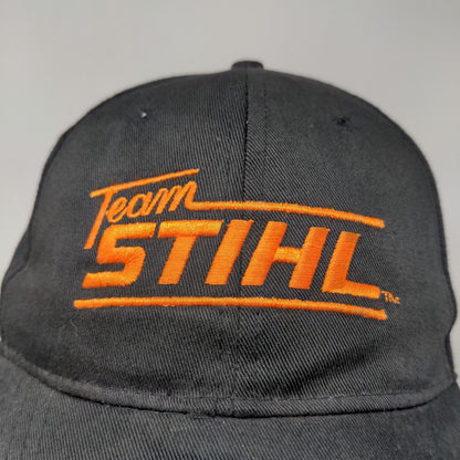 Team Stihl Men's Snapback Hat Black Orange Adjustable Embroidered Logo