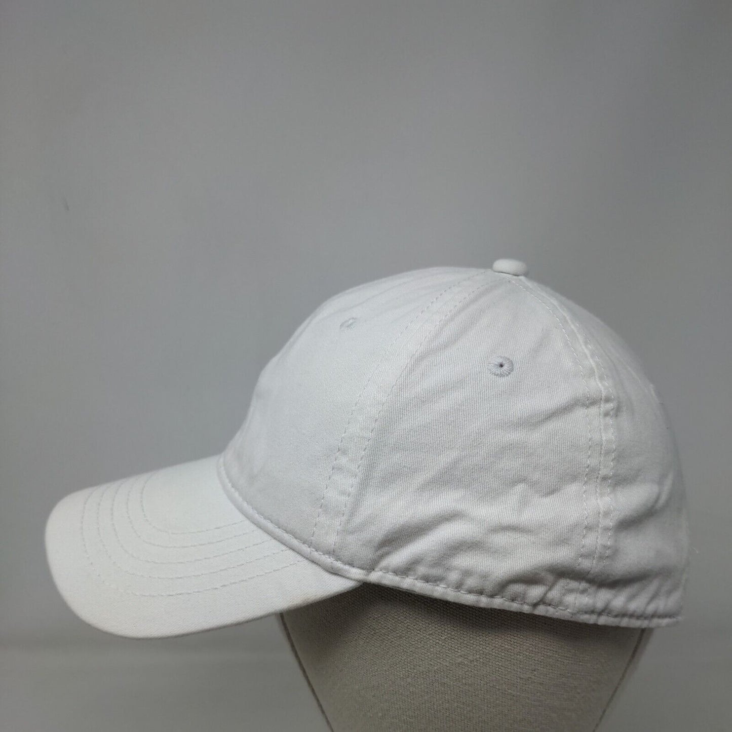 Unbranded Slideback Hat White OSFM Adjustable Vented Holes 6 Panel Blank